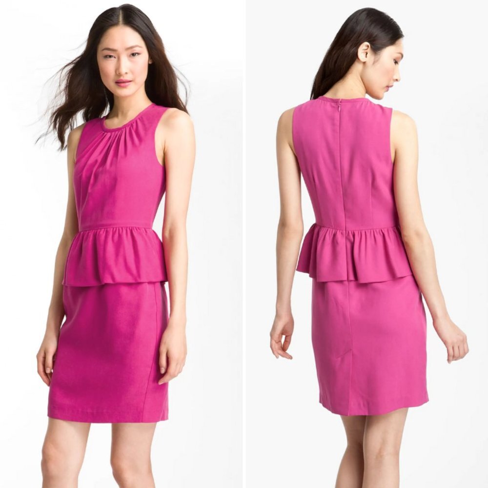 Trina Turk Kiran Fuchsia Pink Peplum Dress Size‎ 6